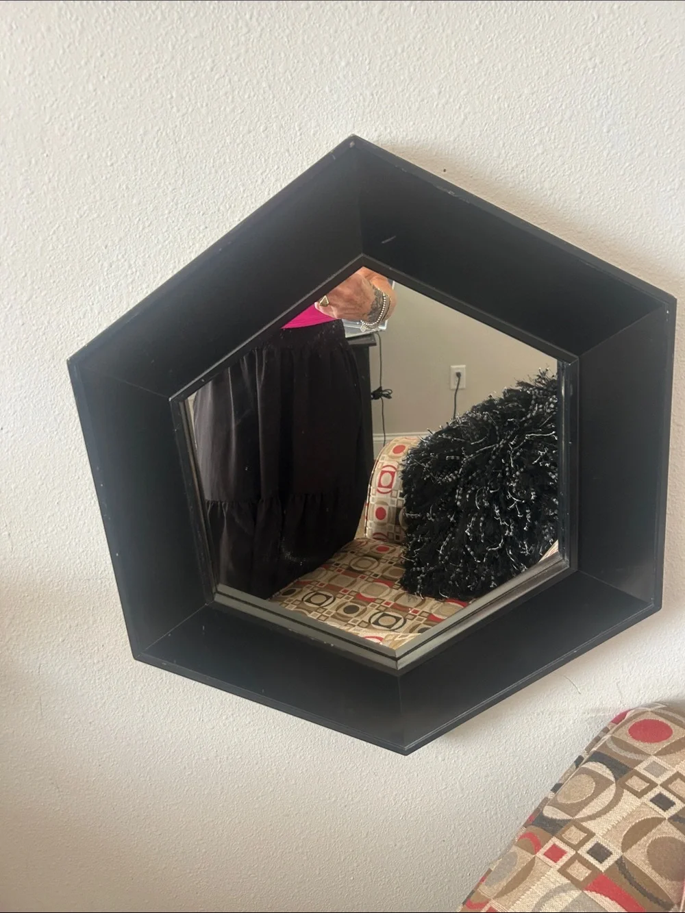 Bed Bath & Beyond Black Hexagon Framed Wall Mirror